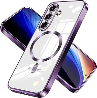 جراب مغناطيسي لهاتف سامسونج Galaxy A17 / A26 5G، متوافق مع MagSafe، حماية مدمجة لعدسة الكاميرا، TPU ناعم مطلي فاخر، شفاف ومضاد للصدمات - بنفسجي