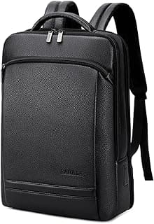 Leather Laptop Backpack for Men Women Work, Lightweight School Backpack for College Students, 13L Waterproof Casual Daypack Travel LapTop Backpack 15.6 With USB Port -RAL5601-1