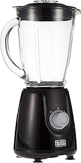 خلاط Black & Decker 400 وات مع دورق زجاجي ومطحنتين، أسود، Bx440G-B5، ضمان سنة
