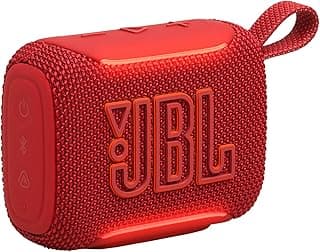 JBL مكبر صوت بلوتوث جو 5 محمول للغاية مع صوت JBL برو كبير وصوت جهوري قوي واقتران اير تاتش وتصميم مقاوم للماء ووقت تشغيل 10 ساعات، احمر