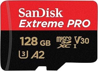 بطاقة ذاكرة مايكرو اس دي اكس سي اكستريم برو R بسعة 128 جيجابايت SDSQXCD-128G-GN6MA من سانديسك: 200 ميجابايت/ثانية، العرض: 90 ميجابايت/ثانية عالي الدقة UHS-I U3 V30 4K UHD A2 متوافقة مع محول SD المتضمن