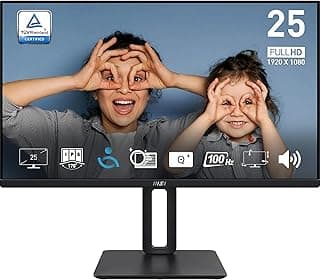 شاشة كمبيوتر برو ام بي 251 24.5 بوصة وبدقة Full HD‏ (1920×1080). لوحة اي بي اس، 100 هرتز، شاشة صديقة للعين، مكبرات صوت مدمجة، إمالة قابلة للتعديل، مدخلات HDMI 1.4b، D-Sub (VGA) من ام اس اي