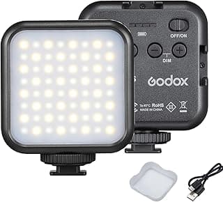 اضاءة فيديو LED ثنائية الالوان من جودوكس LED6Bi لايتمونز، اضاءة كاميرا صغيرة قابل لاعادة الشحن، وقابل للتعتيم من 3200 كلفن -6500 كلفن، لوحة مصباح LED فائقة السطوع مع 3 اداوات تركيب