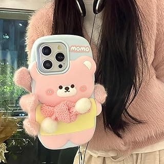 Stylish 3D Cartoon Case for iPhone 14 Pro Max / 15 Pro Max, All-Round Protection, Anti-Slip Cover,Scratch-Resistant,and Fun Aesthetic Cover (Happy Bear)