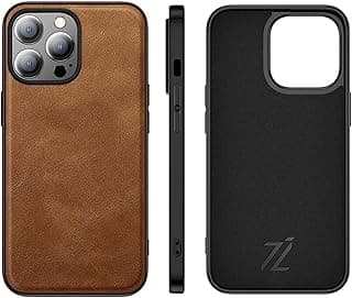 جراب جلد فاخر لهاتف ابل ايفون مع مغناطيس داخلي مخفي لسلسلة ايفون 11 / 12 / 13 / XR / XS Max (بني، ايفون 12/12Pro)