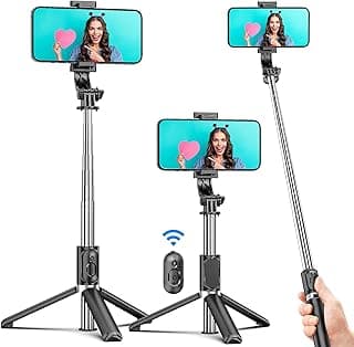 Selfie Stick Tripod, 4 in 1 Extendable Selfie Stick 360° Rotation Tripod Stand with Detachable Wireless Remote Portable Mobile Phone Holder Compatible with GoPro, iPhone, Android Smartphone