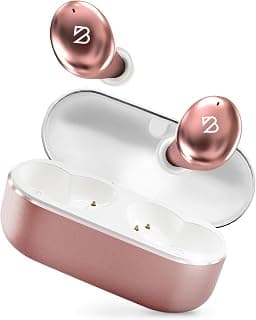 Tempo 30 Rose Gold Wireless Earbuds for Small Ears Women, Pink Bluetooth Earbuds for Small Ear Canals, Loud Bass Ear Buds Wireless Bluetooth Earbuds for iPhone, Android Earbuds Wireless Bluetooth Mic