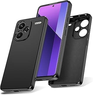 جراب لشاومي Redmi Note 13 Pro Plus 5G، جراب موبايل سيليكون ناعم الملمس، مقاوم للصدمات، مقاوم للأتربة، غطاء حماية كامل غير قابل للانزلاق مع بطانة مايكروفايبر لـ Redmi Note 13 Pro+، أسود