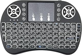 كيبورد ميني لاسلكي عربي مع ماوس متوافق مع جميع أجهزة الكمبيوتر و Google TV