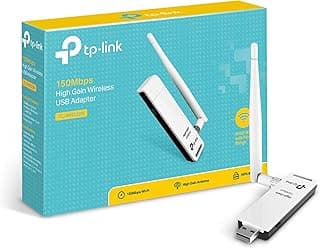 دونجل واي فاي نانو USB من تي بي لينك، محول شبكة لاسلكي عالي الكسب 150 ميجابت لكل ثانية للكمبيوتر المكتبي واللاب توب، يدعم ويندوز 10/8.1/8/7/اكس بي لينكس 2.6.18-4.4.3، ماك او اس 10.9-10.15 (TL-WN722N)