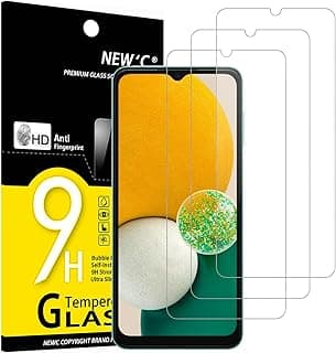 عبوة 3 قطع واقي شاشة زجاج مقوى لسامسونج Galaxy A13 5G، A13 4G، A04s، بدون فقاعات، مقاومة فائقة (0.33 مم HD شفاف) صلابة 9H