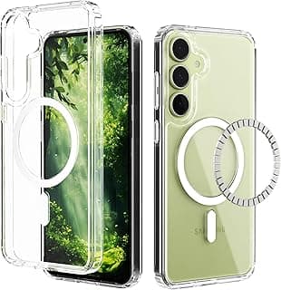 جراب مغناطيسي شفاف لهاتف سامسونج Galaxy S25 FE، [متوافق مع MagSafe]، غطاء حماية عسكري مضاد للصدمات لهاتف سامسونج S25 FE شفاف