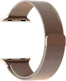 حزام ساعة ابل Milanese loop ستانلس ستيل بمشبك مغناطيسي 42mm/44mm - روز جولد