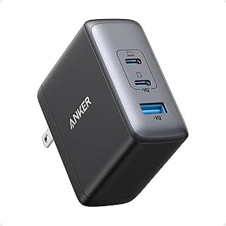 انكر قاعدة شاحن USB C بقدرة 100 واط (GaN II)، شاحن حائط صغير الحجم سريع بـ 3 منافذ لاجهزة ماك بوك وديل اكس بي اس وايباد برو وجالكسي اس 24 وايفون 16/15 وغيرها