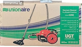 مكنسة كهربائية بدون كيس 2200وات من يونيون اير UVC-2200-CR، احمر في اسود