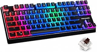كيبورد جيمنج MODECOM VOLCANO LANPARTY RGB إصدار Pudding - مفاتيح Outemu Brown - أغطية مفاتيح Double-Shot Pudding - هيكل ألومنيوم - إضاءة RGB كاملة (16.7 مليون لون) - خاصية Anti Ghosting لجميع المفاتيح (أسود)