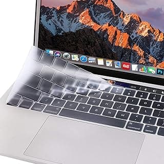 غطاء كيبورد متوافق مع ماك بوك برو مع شريط لمس 33 و38 سم 2019 2018 2017 2016 من موسيسو (الموديل: واقي جلد من السيليكون، شفاف A2159 وA1989 وA1990 وA1706 وA1707