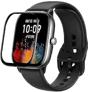 For Amazfit GTS 4 Mini Smart Watch Screen Protector with Black Frame Soft Edge Anti-Scratch Ultra Clear