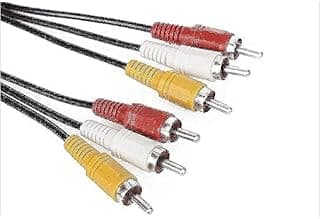 كبل فيديو صوتي متر - 3RCA و3 RCA من في كوم CV033 - أسود لكومبيوتر - بي سي