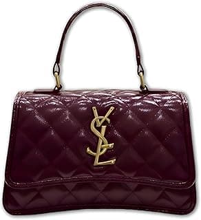 Elegant Leather Handbag - Quilted design with single top handle, gold metal accents, and harmonious black/silver/brown color scheme for refined daily use.