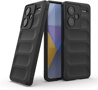 جراب لهاتف شاومي Redmi Note 13 Pro+ Plus 5G، جراب حماية شديد التحمل [نحيف]، تصميم حماية مرن وناعم من السيليكون TPU ممتص للصدمات مع حماية للكاميرا (أسود)
