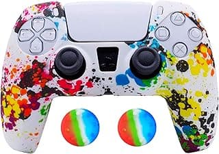 Cover Case Skin Compatible with Playstation 5 PS5 Joystick Control Protective Anti Impact Drop Silicone High Protection (Graffiti 07)