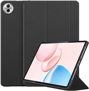جراب سيليكون لتابلت Honor Pad 10 (موديل 2025 مقاس 12.1 بوصة)، نحيف وخفيف الوزن مع خاصية الحامل والنوم/الاستيقاظ التلقائي (أسود)