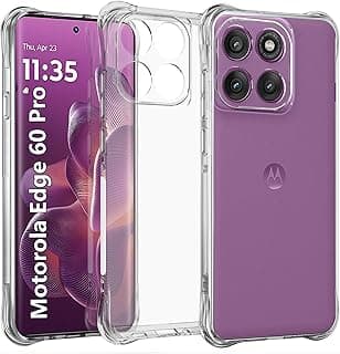 جراب USTIYA لموبايل موتورولا Moto Edge 60 Pro شفاف TPU حماية عسكرية للزوايا الأربعة