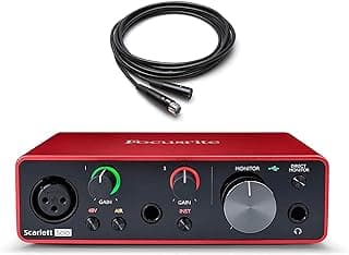Focusrite Scarlett Solo 3rd Gen كارت صوت USB بمدخلين ومخرجين مع كابل ميكروفون