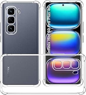 For Infinix Hot 50 Pro Plus Four Corners Transparent TPU Case Cover Made of High Quality TPU Material, Military Spec Protection.