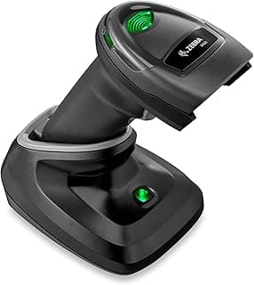 ماسح باركود لاسلكي ZEBRA DS2278-SR مع قاعدة | ماسح 1D 2D QR | كابل USB محمي | محمول باليد | 2400 مللي أمبير