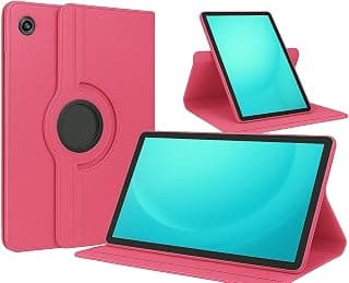 Case For Samsung Galaxy Tab A9 2023 / Tab A11 (2025) 360 Degree Rotating Protective Cover, Smart Stand Case for 8.3 Inch Tablet, Compatible with A9 A11 (Pink)