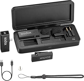 نظام ميكروفون لاسلكي MoveLink Mini UC Kit2 مع محول Type-C، مدى 100 متر، بطارية 6 ساعات مع حافظة شحن محمولة للاندرويد