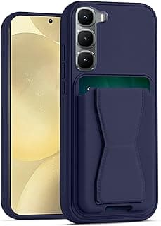 Leather Wallet Case Compatible with Infinix Hot 60 5G/Hot 60i, Leather Back Cover With TPU Frame, Shockproof Protective Phone Case with Card Holder Stand (Blue)