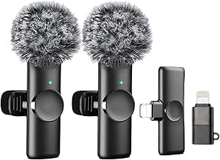 Dual Wireless Microphone System BY-MW13, 2.4G, Ultra-Low Latency, 25m Range, Noise Reduction, Type-C Receiver, For Lightning Adapter, for Vlogs, Interviews, Live Streams