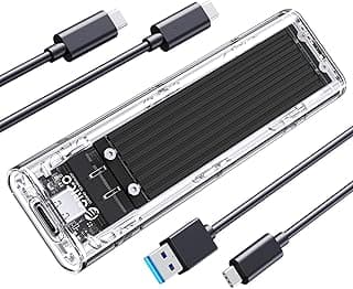 حافظة قرص صلب الذاكرة المستديمة M.2 الى USB 3.1 نوع C الجيل الثاني 10 جيجابت/ ثانية من اوريكو، لو شفاف، حافظة محول منفذ الملحقات الاضافية السريع 2280 2260 2242 2230 M2 M-Key (اسود-TCM2)
