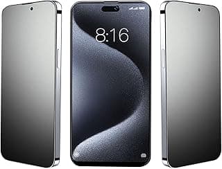 عبوة 3 قطع واقي شاشة خصوصية مطفي لهاتف iPhone 17 Pro، تغطية كاملة، صلابة 9H، مضاد للبصمات، زجاج مقسى مطفي مضاد للتجسس لهاتف iPhone 17 Pro، مقاس 6.3 بوصة