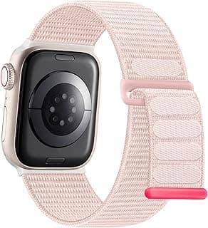 أحزمة نايلون مرنة متوافقة مع ساعة ابل مقاسات 38mm/40mm/41mm/42mm/44mm/45mm/46mm/49mm، متوافقة مع iWatch SE/Ultra وسلسلة 1-11