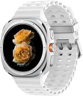 سوار رياضي سيليكون ناعم ومسامي متوافق مع ساعة سامسونج Galaxy Watch Ultra مقاس 47mm (2025/2024)، سوار مقاوم للماء بدون فجوات للرجال والنساء - خفيف الوزن ومقاوم للعرق