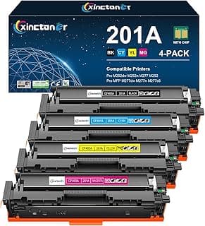 خرطوشة حبر 201A بديلة متوافقة مع طابعة اتش بي 201A CF400A CF401A CF402A CF403A ليزر جيت برو MFP M277dw M252dw M277c6 M277n M277 M252n (أسود، سيان، ماجنتا، أصفر)