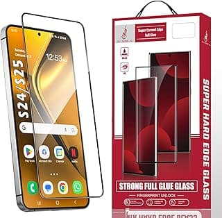 Screen Protector for Samsung Galaxy S25 / Samsung Galaxy S24, Tempered Glass Screen Saver Premium HD Protective, Scratch Resistant, NO-Bubble, 9H Hardness, Full Coverage Film