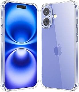 Clear Phone Case Compatible with iPhone 16 4 Corners Armor Full Protection TPU Anti-Yellowing Clear (iPhone 16)