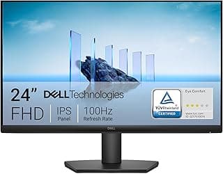 ديل شاشة 24 - SE2425HM، FHD (1920x1080)، 100 هرتز، IPS، 5 مللي ثانية، فيسا (100×100 ملم)، HDMI، VGA، ضمان 3 سنوات، اسود