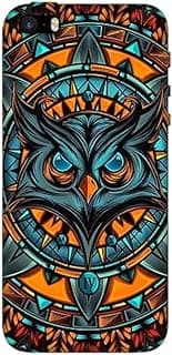 جراب موبايل سيليكون مطبوع بتصميم بومة ماندالا متوافق مع iPhone 5S