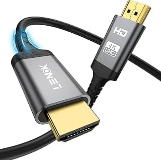 كابل HDMI 2.0 لينوك 4K - بدقة 4K@60Hz HDR، سرعة عالية 18Gbps مع إيثرنت/ARC، 3D، HDCP 2.2، متوافق مع PS-5/4/3/شاشات HDTV/بروجكتور (2 متر)