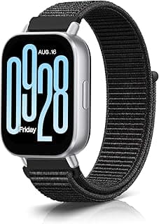 Strap for Xiaomi Redmi Watch 5 Lite/Active, Watch S4 Sport/2/S3, Huawei Watch GT 5/5 PRO/4 46mm, 22mm Nylon Soft Adjustable Band, Black