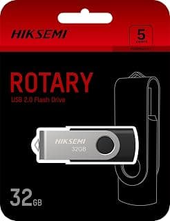 فلاشة USB 2.0 بتصميم قابل للدوران بسعة 32 جيجابايت من هيكسيمي، لون فضي/أسود | HS-USB-M200S 32G U3 |