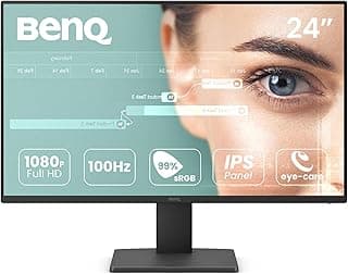 بين كيو شاشة GW2491 مقاس 23.8 انش 1080p FHD 100Hz IPS للعناية بالعين، HDMI، منفذ عرض، 1080x1920، حافة رفيعة للغاية، معتمدة من تي يو في، خالية من الوميض، ضوء ازرق منخفض بلس، عناية بالعين، كفالة 3 سنوات