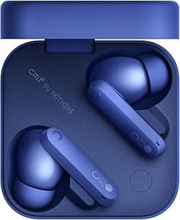 سماعة اذن لاسلكية CMF Buds Pro 2 مع قرص تحكم ذكي، خاصية الغاء الضوضاء الهجينة 50dB، بلوتوث 5.3، صوت جهير 11mm مع LDAC، 6 ميكروفونات، 43 ساعة تشغيل، علبة شحن سريع، ازرق