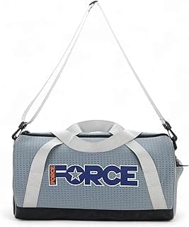 شنطة جيم رياضية من Force، شبكية، متينة وأنيقة، للجيم والتمرين والسفر والشاطئ، 45x25x25 سم، رمادي